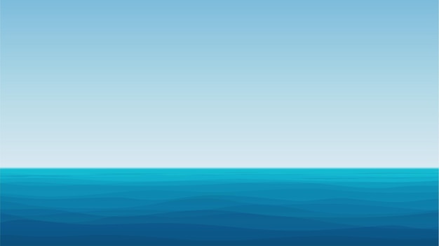 Sea or ocean coastline scenery panoramic sunny landscape with blue line of wave in water