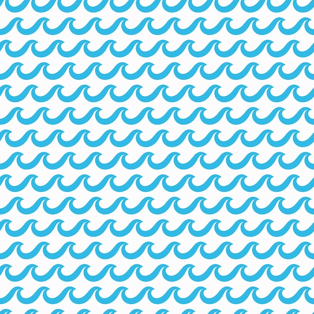 Sea and ocean water surf wave seamless pattern