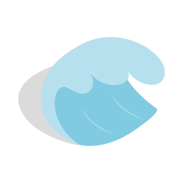 Иконка морской или океанской волны в изометрическом 3d стиле на белом фоне