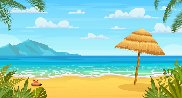 Sea panorama. tropical beach. seascape, vacation banner