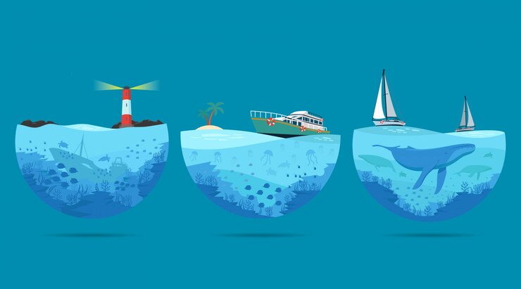 Sea scenery illustration