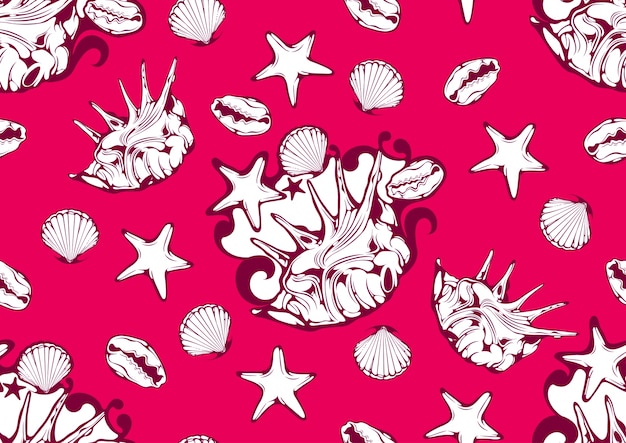 Sea shell pattern. summer textile