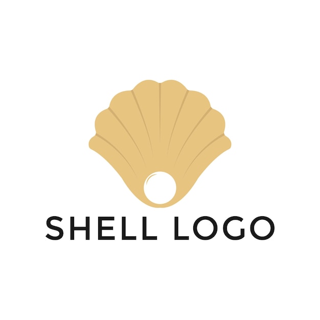 海シェル パール オイスター シーフード レストランのロゴのデザイン テンプレート