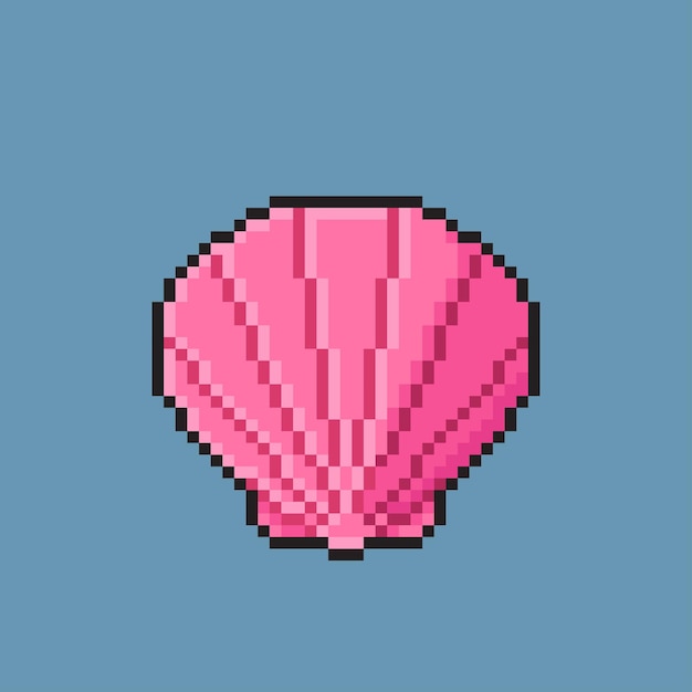 sea shell in pixel art style