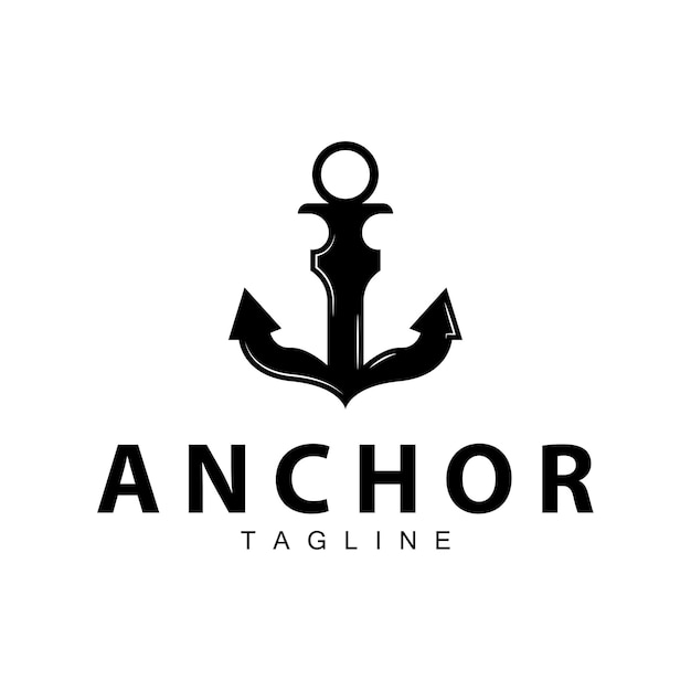 Sea ship vector icon symbol illustration simple sea anchor logo design