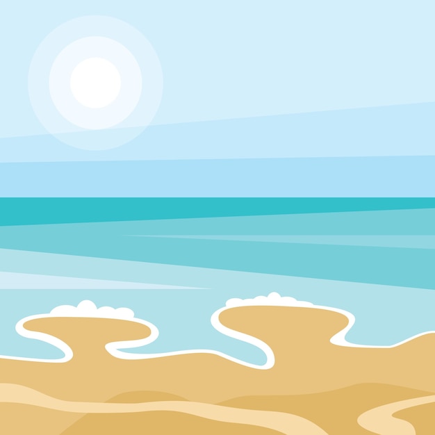 Vector sea shore vector illustration isolated background