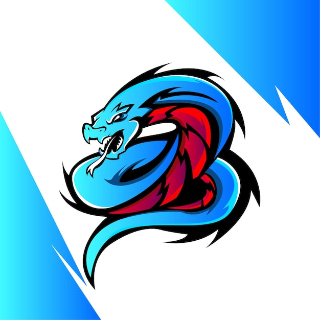 Sea snake esport mascotte logo ontwerp