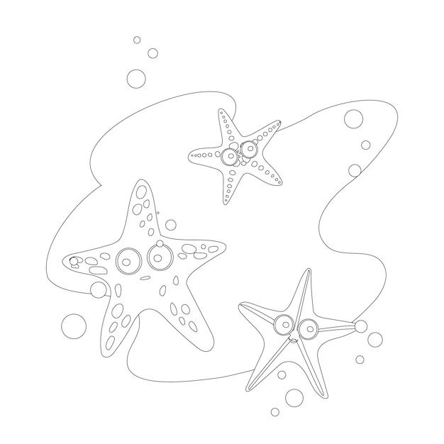 Sea star coloring page illustration