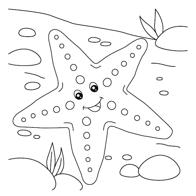 Sea star Coloring Page for Kids