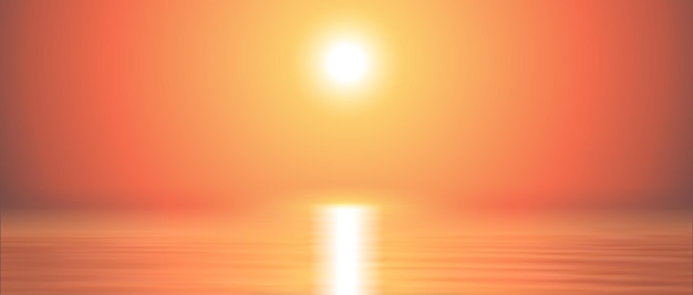 Sea sunset background calm and clear. marine panoramic landscape