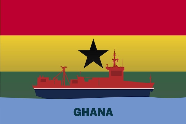 Sea transport with Ghana flag bulk carrier or big ship on sea cargo and logistics