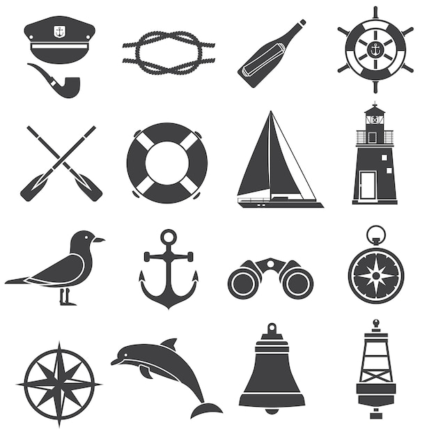 Sea Travel Maritime Outline Icons