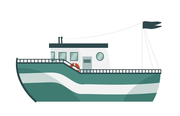 Vector sea travelling boat