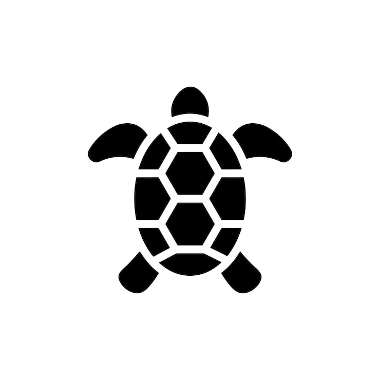 Vector sea turtle line icon isolated on white background