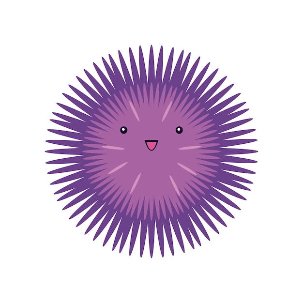 Vector sea urchin aquatic animal icon isolated