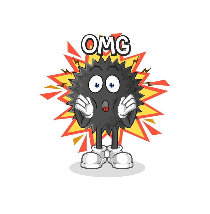 Vector sea urchin oh my god vector cartoon character