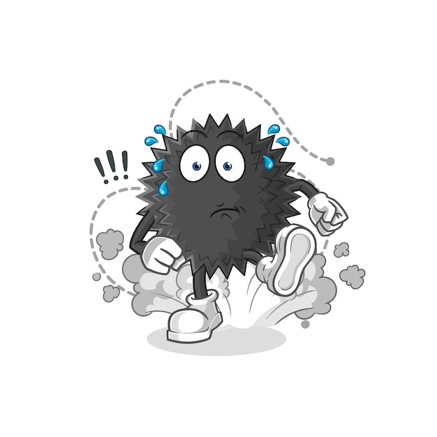 Sea urchin running illustration character vector