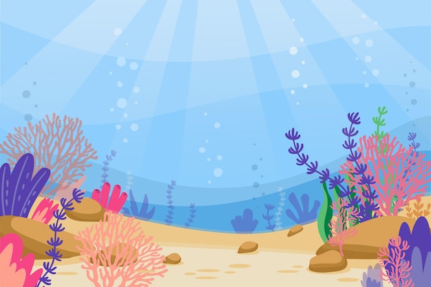 Vector under the sea wallpaper for video conferencing