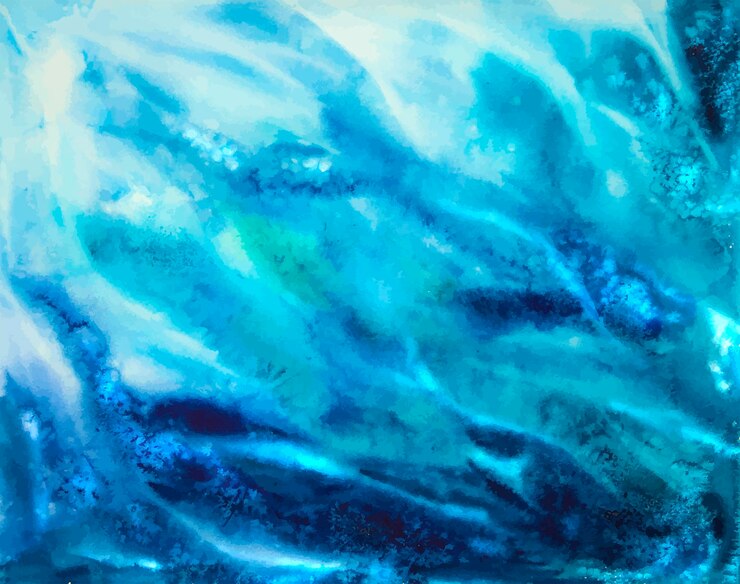 Vector sea water waves background watercolor illustration splashes storm nature