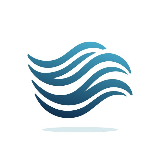 Iconica delle onde marine onde blu su sfondo bianco simbolo delle vacanze