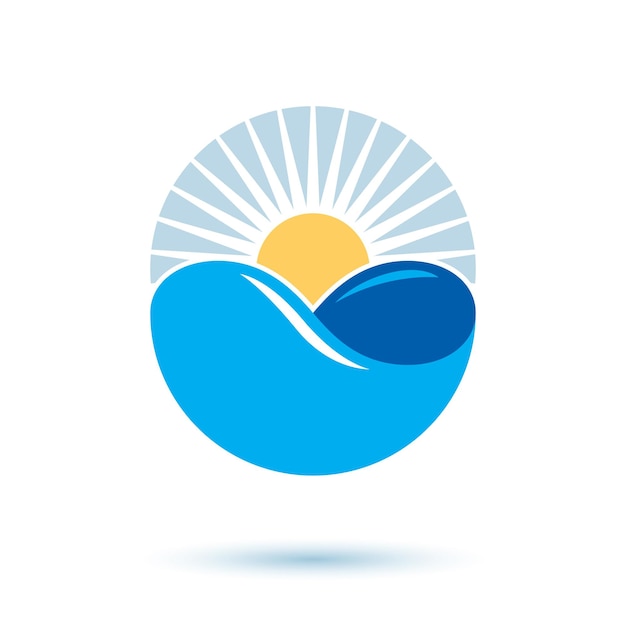 Sea wave splash vector logotype. world water day theme. environment protection concept.