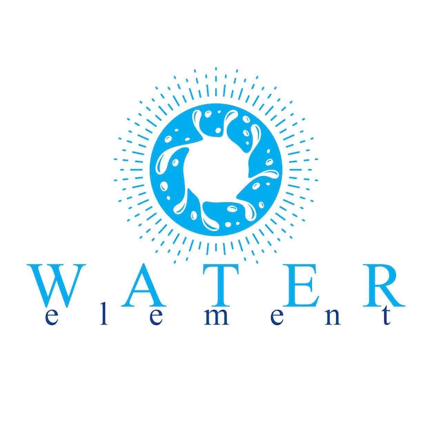 Sea wave splash vector symbol isolated on white. Water treatment company abstract logo.