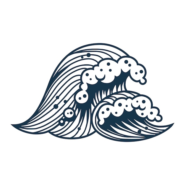 Морская волна с пеной для морского морского дизайна