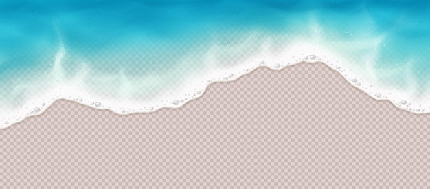sea wave with foam rolling on coast realistic illustration