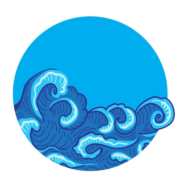 Sea waves in a circle going beyond Company s logo xDxA