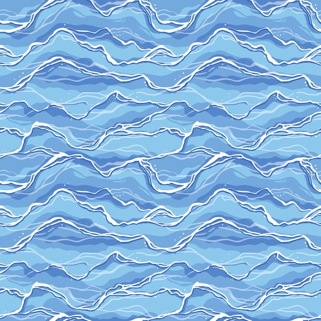 Vector sea waves seamless pattern