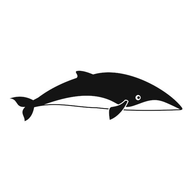 白い背景に隔離されたウェブデザインのための海クジラのベクトルアイコンの単純なイラスト