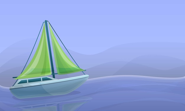 Sea yacht concept illustration, cartoon style