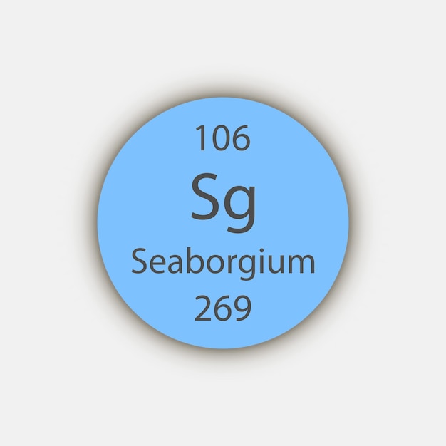 벡터 seaborgium 기호 주기율표 벡터 일러스트 레이 션의 화학 원소