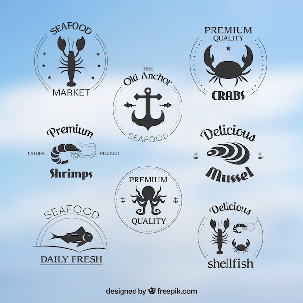 Seafood badges collection