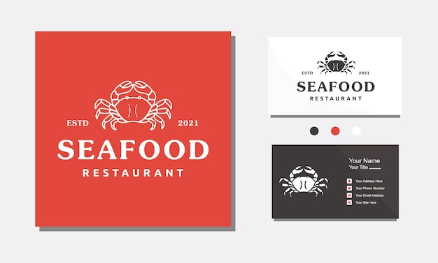 Ispirazione per il design del logo dell'aragosta di frutti di mare