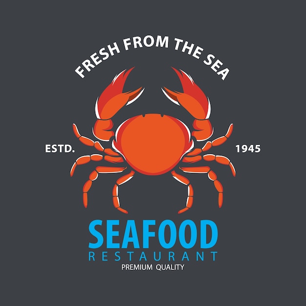 Vector seafood design badge