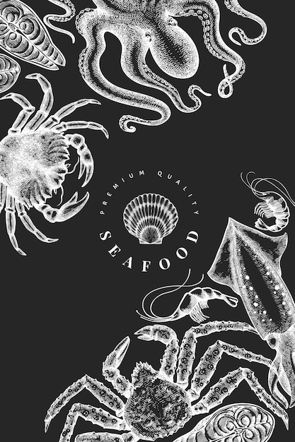 Vector seafood design template.