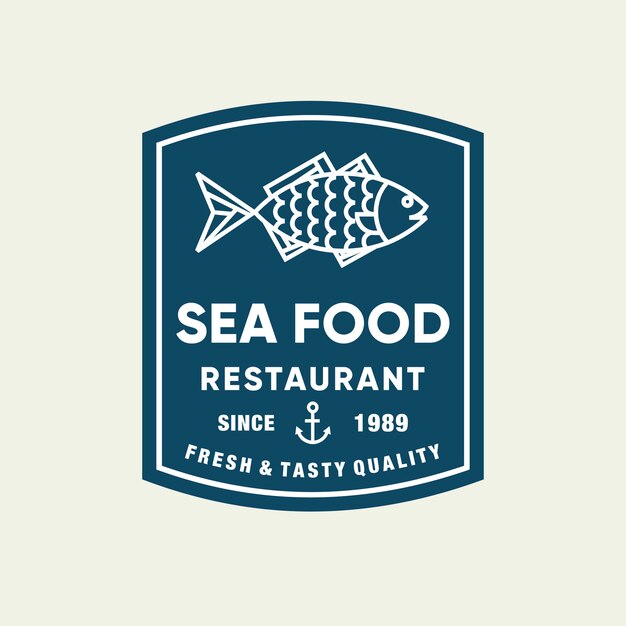 Морская рыба для дизайна логотипа ресторана