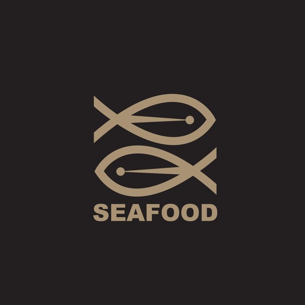 значок морепродуктов с рыбой