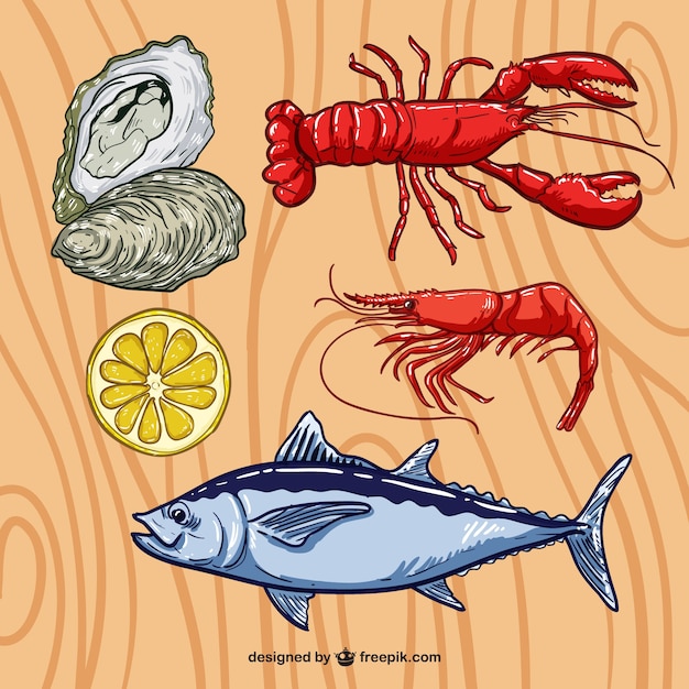 Seafood illustratie