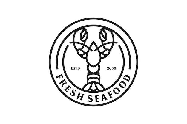 Seafood Lobster Crayfish Prawn Shrimp Crab vintage luxury logo design