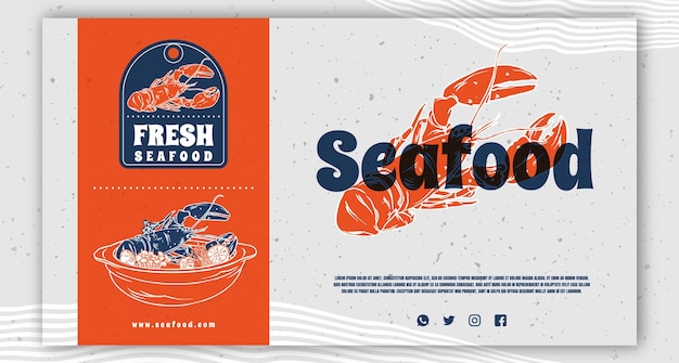 seafood lobster template