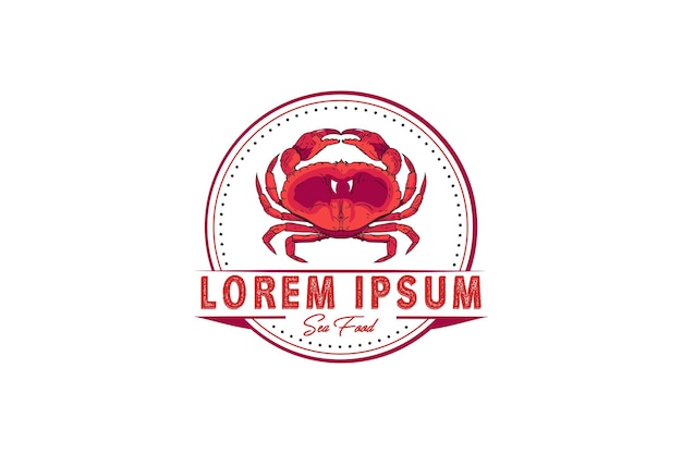 Vector seafood logo design restaurant fresh crab and shrimp logo