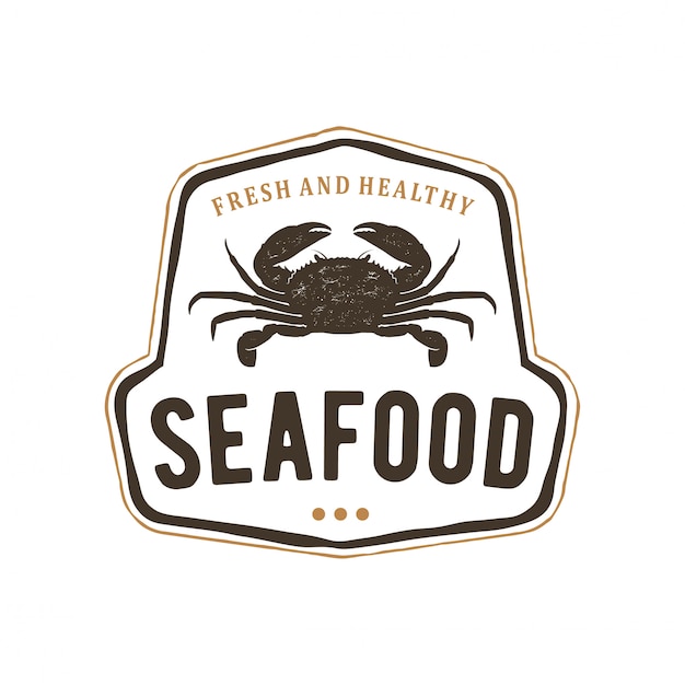 Logo vintage di frutti di mare