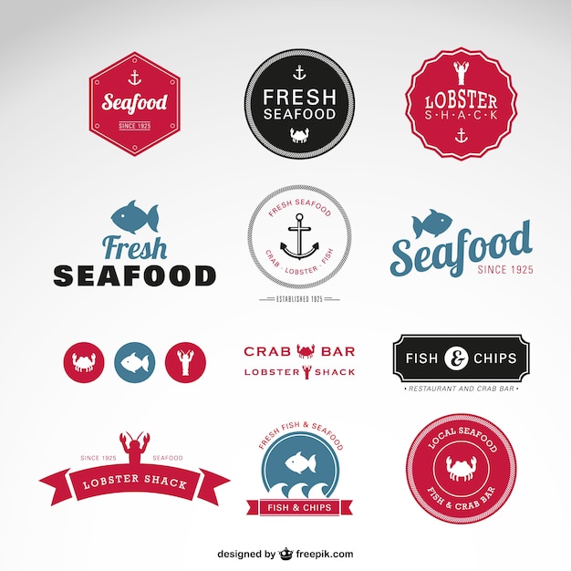 Vector seafood logos