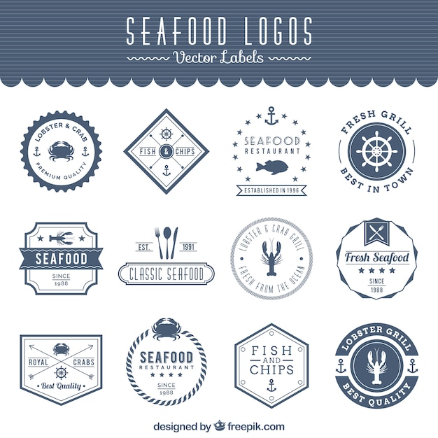 Vector seafood logos