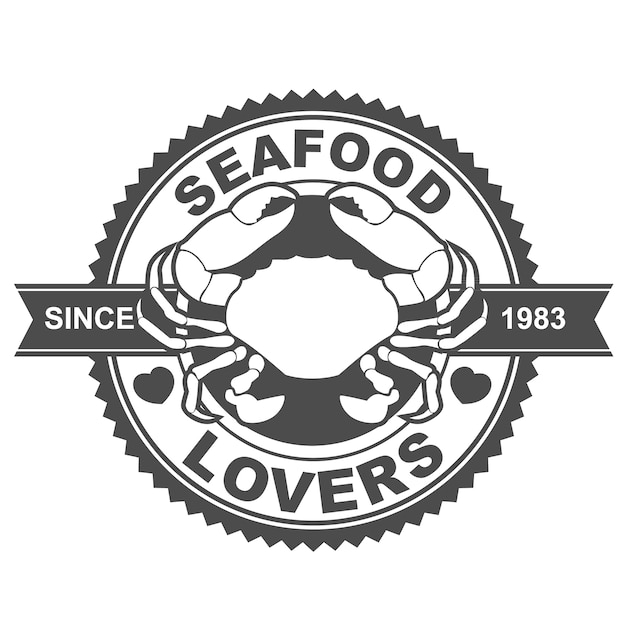 Vector seafood lover logo - crab version