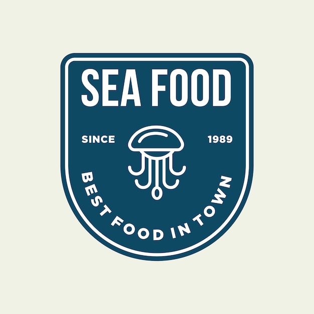 Seafood octopus for restaurant line logo design