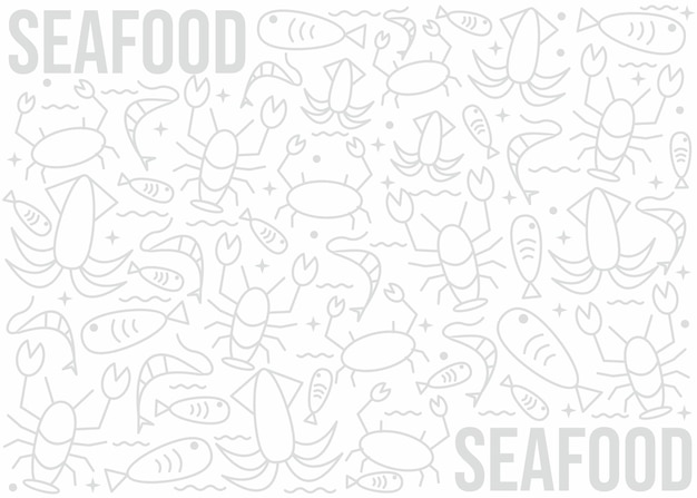 Vector seafood pattern design