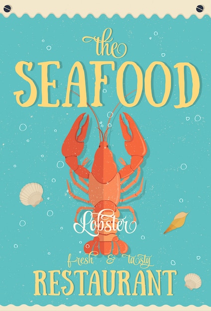 Vector seafood poster design